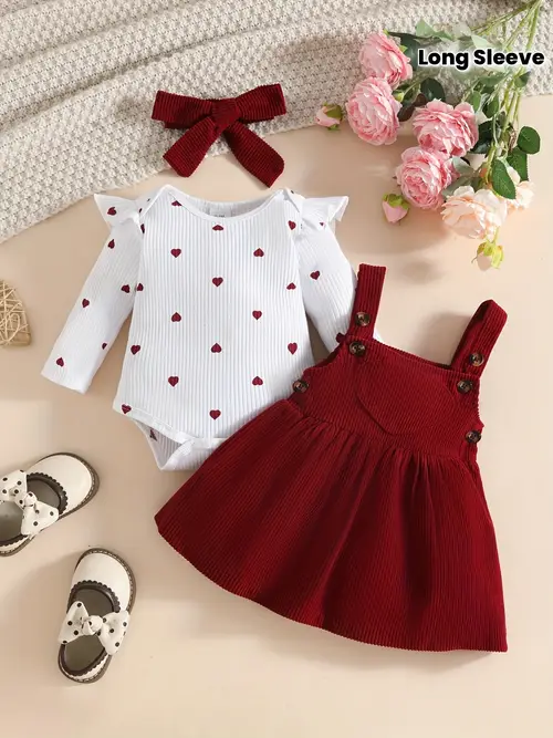 Long Sleeve Heart Print Dress with Matching Headscarf + Paisley Print…