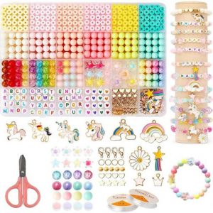 Bracelet Making Set,Clay Beads Kit,Macaron Color Beads Bracelet Making for Girl