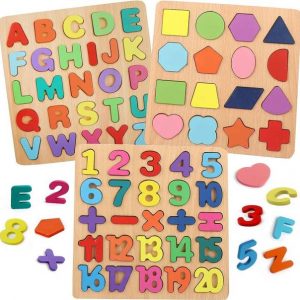 3in1 Wooden Learning Educational ABCD Board for Kids Activity Toys for Toddlers