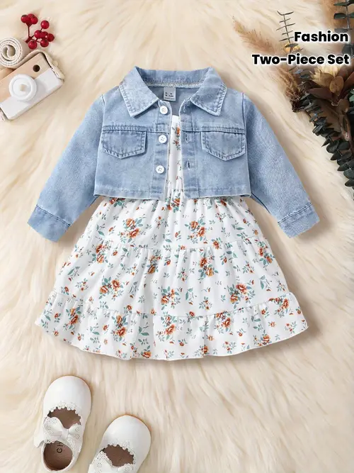 Baby Girl Autumn And Winter Outing Fashion Lapel Single Row Patchwork…