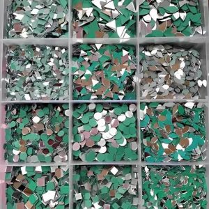 12 Shape Mirror kit for Jewellery Making, Other Craft Work (Total-1200 Pieces )