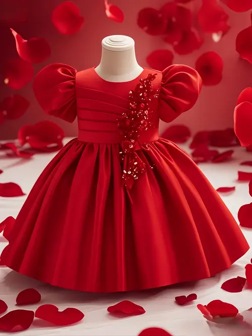 Elegant Princess Dress for Special Occasions - Polyester Blend (65% P…