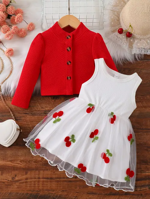 Spring/Autumn Style Baby Girl Solid Color Single-Breasted Long Sleeve…