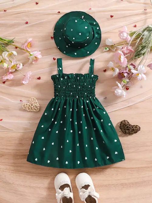0-3 Years Old Two-Piece Summer New Arrival Girls' Heart Print Camisol…