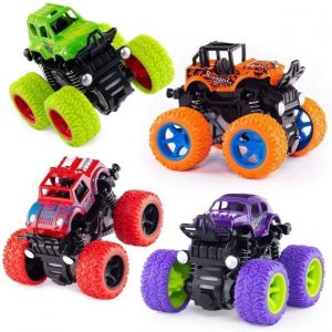 pack of 1 Monster Truck Friction Power Cars With Big Rubber Tires 360 Degree