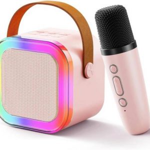 Portable Karaoke Speaker with Bluetooth and Wireless Mic