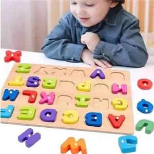 Wooden Alphabet Puzzle Toys, ABC Letter Preschool Learning Toys for Kids-3